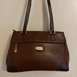 Rosetti Brown Leather Shoulder Bag with Structured Design